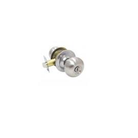 CERRADURA POMO MEDIA-BOLA AC. INOX SATINADO S/LAVE (MEATON)